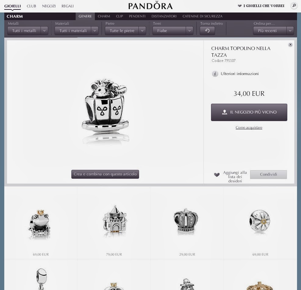 charms pandora principe ranocchio charms pandora principe ranocchio